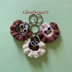Bundle of 3 Keychains, Crochet Backpack or Purse Charms, Handmade Keychains